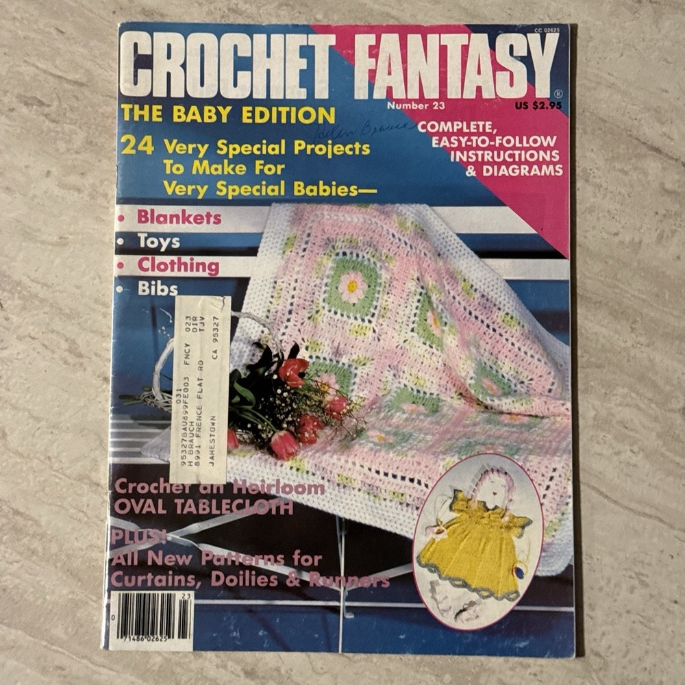 1985 October Crochet Fantasy Pattern Magazine Number 23 Baby Edition Vintage